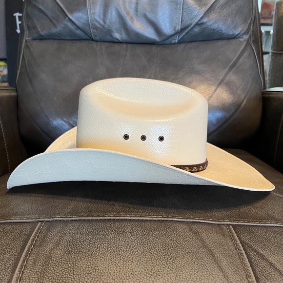 Justin Unisex Morgan Straw Cowboy Hat 7 1/4 - Picture 8 of 13